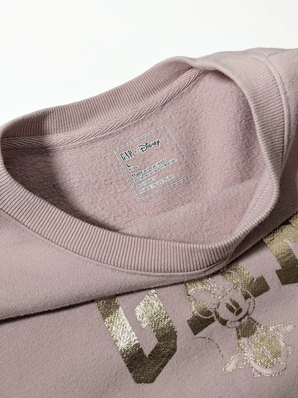 EUC Gap x Disney Kids Crewneck Sweatshirt Dress Pink Large 10-12 Minnie Vacation